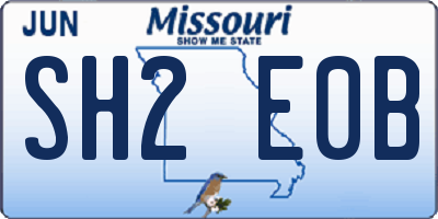 MO license plate SH2E0B
