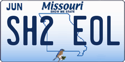 MO license plate SH2E0L