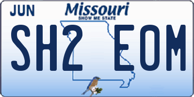 MO license plate SH2E0M