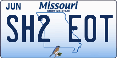 MO license plate SH2E0T