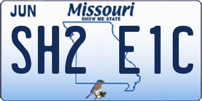 MO license plate SH2E1C