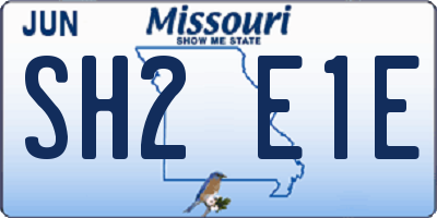 MO license plate SH2E1E