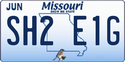 MO license plate SH2E1G