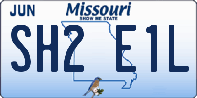 MO license plate SH2E1L