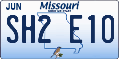 MO license plate SH2E1O