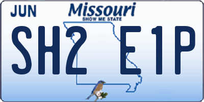 MO license plate SH2E1P