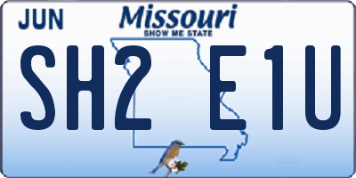 MO license plate SH2E1U