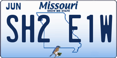 MO license plate SH2E1W