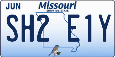 MO license plate SH2E1Y
