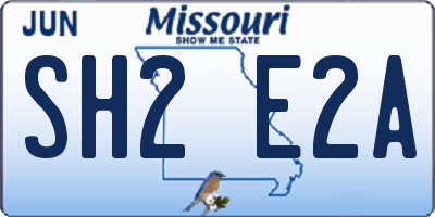 MO license plate SH2E2A