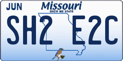 MO license plate SH2E2C