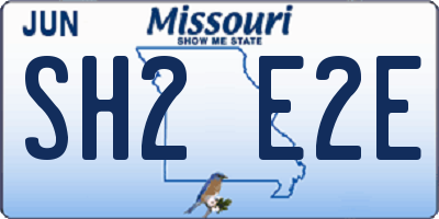 MO license plate SH2E2E