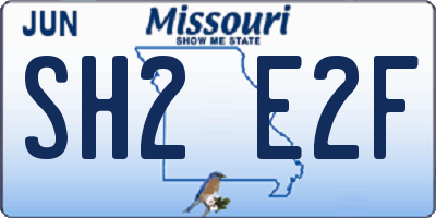 MO license plate SH2E2F