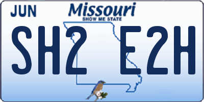 MO license plate SH2E2H