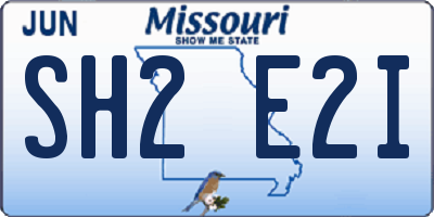 MO license plate SH2E2I