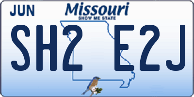 MO license plate SH2E2J