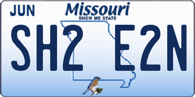 MO license plate SH2E2N