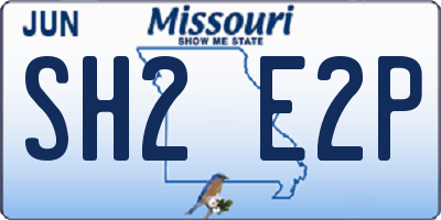 MO license plate SH2E2P