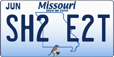 MO license plate SH2E2T