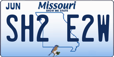 MO license plate SH2E2W