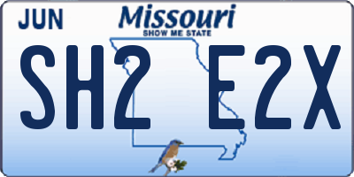 MO license plate SH2E2X