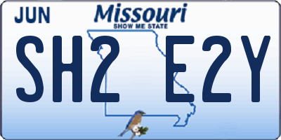MO license plate SH2E2Y