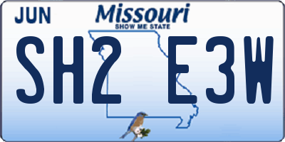 MO license plate SH2E3W