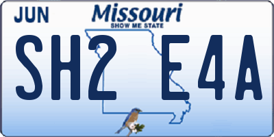 MO license plate SH2E4A