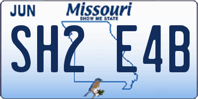 MO license plate SH2E4B