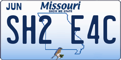 MO license plate SH2E4C