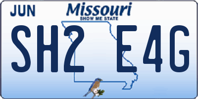 MO license plate SH2E4G