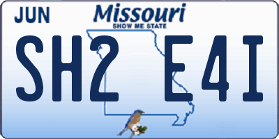 MO license plate SH2E4I