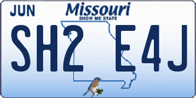 MO license plate SH2E4J