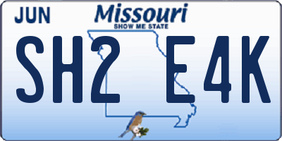 MO license plate SH2E4K