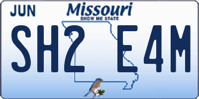 MO license plate SH2E4M