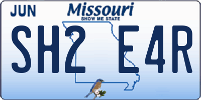MO license plate SH2E4R