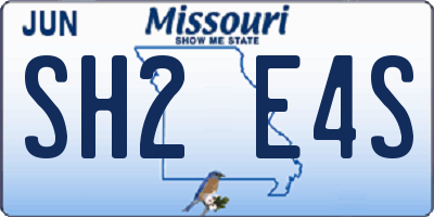 MO license plate SH2E4S