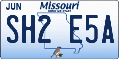 MO license plate SH2E5A