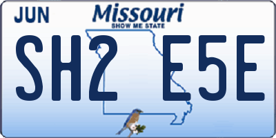MO license plate SH2E5E