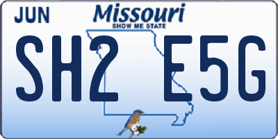 MO license plate SH2E5G