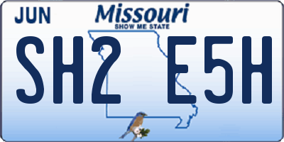 MO license plate SH2E5H