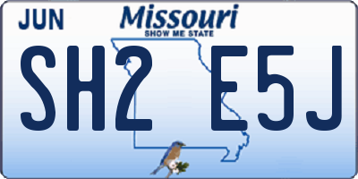 MO license plate SH2E5J