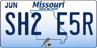MO license plate SH2E5R
