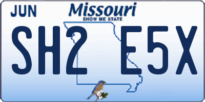 MO license plate SH2E5X