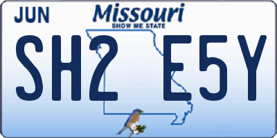 MO license plate SH2E5Y