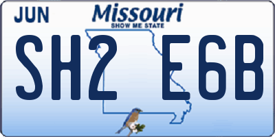 MO license plate SH2E6B