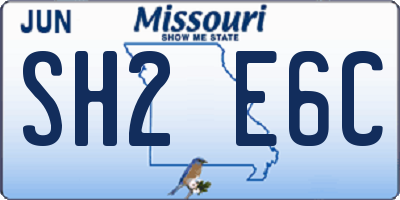 MO license plate SH2E6C
