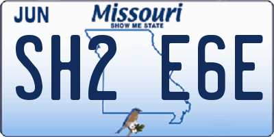 MO license plate SH2E6E