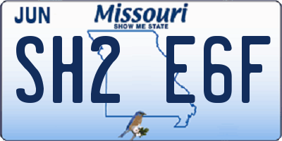 MO license plate SH2E6F