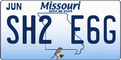 MO license plate SH2E6G